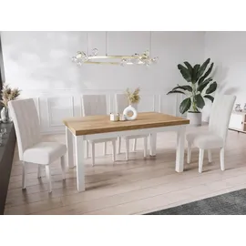WFL GROUP Ausziehtisch 200 x 78 x 100 cm Wotan Eiche braun