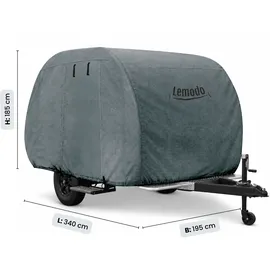 Lemodo Wohnwagen Schutzhülle L 340 x 195 x 185 cm Grau