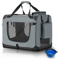 Juskys Hundetransportbox M faltbar 42 x 60 x 44 cm Grau