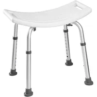 Tectake tectake® Duschhocker, Weiß, Metall, 39x60.5x51 cm, Badaccessoires, Duschzubehör,