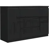 meble masztalerz Kommode 120 cm Breit - Modernes Sideboard - Highboard mit 3 Schubladen - Schubladenschrank - Kommodenschrank für Wohnzimmer, Flur, Schlafzimmer - Schwarz 120x78,2x39 cm