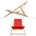 ECD Germany Sonnenliege 120 x 60 x 30 cm Rot