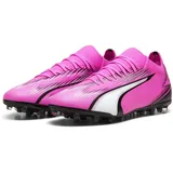 Puma Ultra Match MG Soccer Shoe, Poison PINK White Black, 43