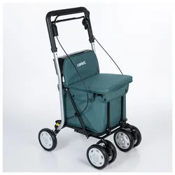 CARLETTEinkaufstrolley Einkaufswagen Shopping Trolley Rollatoren für SeniorenMaximale Sitzbelastung 125 kg, 30L, Wasserdichte Tasche aus Polyester-Dunkelcyan