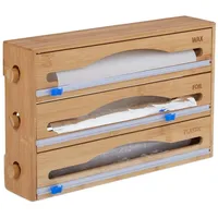 Relaxdays 3 in 1 Folienspender Blau,Hellbraun