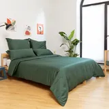 Bettwäsche WOLKENFELD "Edel Mako-Satin Bettwäsche, unfassbar weich", waldgrun, B/L: 200cm x 200cm, 1 Stk., 2 Stk., Mako-Satin, B/L: 40cm x 80cm & 40cm x 80cm, 3 Stk., Mako-Satin, Obermaterial: 100% Baumwolle, Bettwäsche, Bettwäsche, 135x200 cm, 155x220 & Übergrößen I inkl. Kissenbezüge 80x80 I Uni