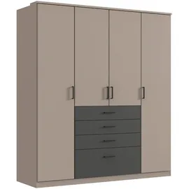 WIMEX Drehtürenschrank Cottbus 180 x 199 x 58 cm Grau/Weiß