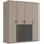 WIMEX Drehtürenschrank Cottbus 180 x 199 x 58 cm Grau/Weiß