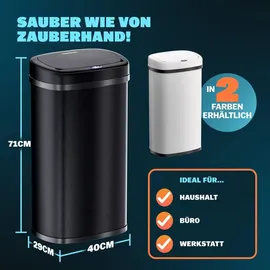 monzana Sensor Mülleimer 58 l Schwarz