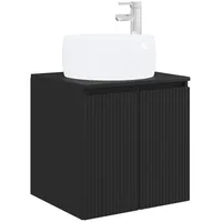 vidaXL Wandmontierte Waschtisch Schwarz 49,5 x 44,5 x 66 cm
