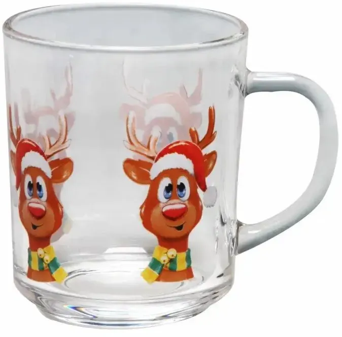 Weihnachts Glastasse Glühwein Punsch Eddy Rentier 200ml Mikrowellengeeignet