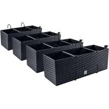 Pafen Balkonkasten 51 x 19 x 18,5 cm Schwarz