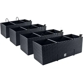 Pafen Balkonkasten 51 x 19 x 18,5 cm Schwarz