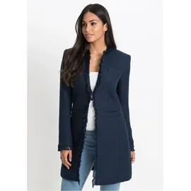 bonprix Bouclé Longblazer blau, Gr.36, Charismatischer Bouclé- Longblazer,
