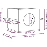 vidaXL Katzenhaus 51x35x30 cm Massivholz Kiefer