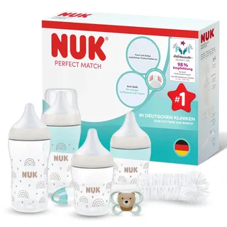 NUK Perfect Match Starter Set Babyflaschen Regenbogen 0–6 Monate | 1.0 Stück