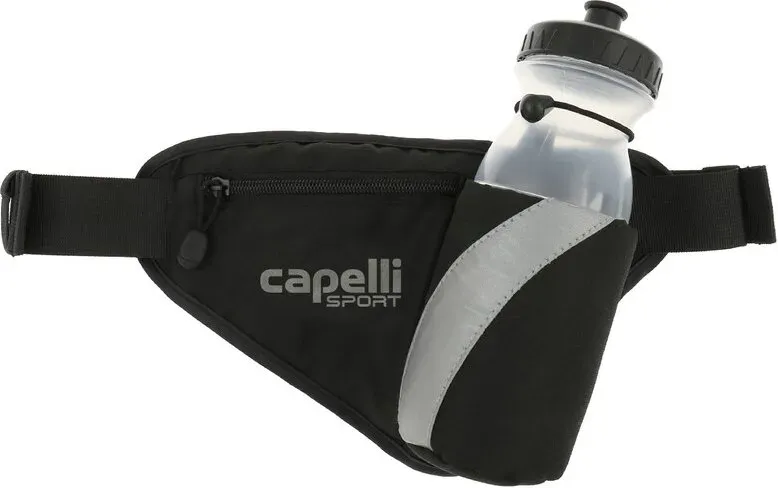 Capelli Sport Preformance Hüfttasche mit Wasserflasche, Reißverschlussfach und Reflexstreifen, Taschengröße: 31 x 20 cm