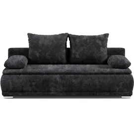 werk2 Schlafsofa WERK2 "Biggi komfortabel & elegant, Schlaffunktion, Bettkasten, Breite 206 cm", grau (anthrazit), B:206cm H:88cm T:91cm, 100% Polyester, Sofas, Schlafsofa, inkl. losen Kissen, Bouclé APHRODITE, Anthrazit