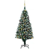 vidaXL Künstlicher Weihnachtsbaum mit LEDs & Kugeln Zapfen 210 cm Modell 1