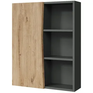 Vicco Hängeschrank Willow, Artisan/Anthrazit, 56 x 70 cm mit 3 offenen Fächern zur wandmontage geeignet für Verschiedene Badezimmergrößen