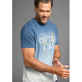 MAN'S WORLD T-Shirt Kurzarm, Regular Fit, bedrucktes Design, Rundhalsausschnitt Gr. XL (56/58), navy-hellgrau melange, , 42813205-XL