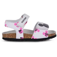 GEOX B CHALKI Girl Sandal, White/FLUOFUCHSIA, 20 EU