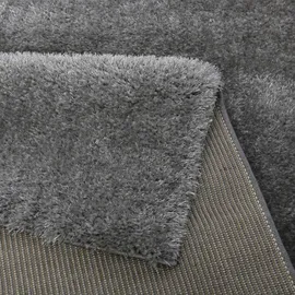 MY HOME Hochflor-Teppich MY HOME "Malin" Gr. 1, grau, B:60cm H:43mm L:90cm, Kunstfaser, Teppiche, Shaggy in Uni-Farben, einfarbig, leicht glänzend, besonders weich