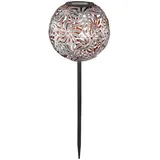 GLOBO LED Solar Kugelleuchte Geflecht Metall spritzwassergeschützt grau silberfarben