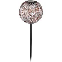 GLOBO LED Solar Kugelleuchte Geflecht Metall spritzwassergeschützt grau silberfarben