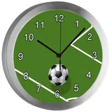 CreaDesign Funkwanduhr Funkuhr, Kinder Wanduhr, Kinderuhr, Kinderzimmer Fußball (geräuscharmes Uhrwerk) grün
