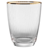 Butlers GOLDEN TWENTIES Glas mit Goldrand und Rillen 300ml Gläser