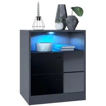 Vladon Nachtschrank Pino V1 56 x 67,5 x 36 cm Schwarz