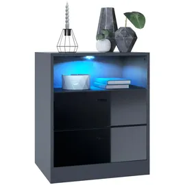 Vladon Nachtschrank Pino V1 56 x 67,5 x 36 cm Schwarz