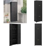 Vidaxl - Gartenschrank Schwarz 59x40x180 cm Poly Rattan - Gartenschrank - Outdoor Möbel - Stauraumspeicher - Wetterfest - Holzoptik - Home & Living