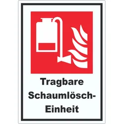 Tragbare Schaumlösch-Einheit Aufkleber A7 (74x105mm)