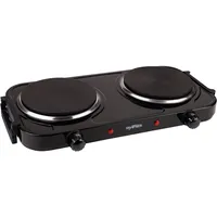 Grafner Kochplatte doppelt 2000 Watt mit klappbaren Griffen schwarz