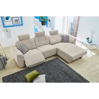 Jockenhöfer Gruppe Ecksofa »Savona L-Form«, jeweils mit USB-Ladestation an der Armlehne und mit Relaxfunktion beige