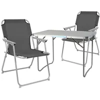 Mojawo 3-teiliges Campingmöbel Set Anthrazit