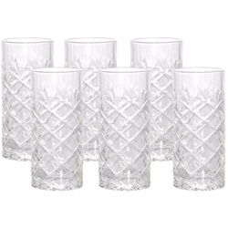 Spetebo Gläser-Set Wasser Gläser 250 ml, Glas, Trinkgläser mit Rauten Muster weiß
