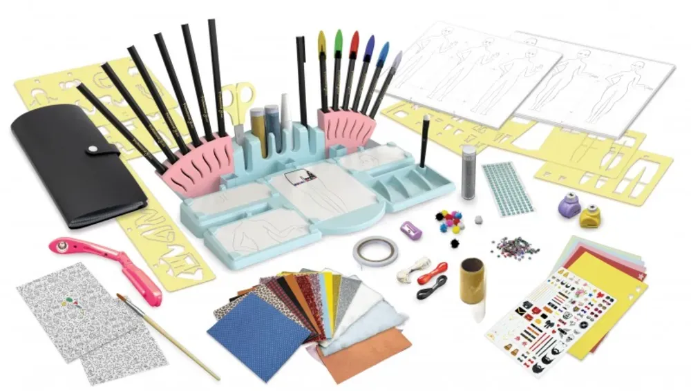 Modeatelier Bastelset Deluxe für Kinder ab 8 Jahren - Stoffdesign, Zubehör - Buki France Mein eigenes Modeatelier Pro