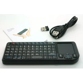 BerryBase Mini Funk Tastatur mit Touchpad & Beleuchtung - schwarz, DE Layout