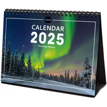 Finocam - Bebilderter Tischkalender International 2025 Monatsansicht Januar 2025 bis Dezember 2025 (12 Monate) Nature International
