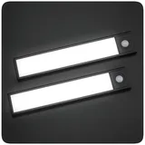 PRECORN Schrankleuchte 2x LED Schranklicht Lichtleiste 20cm USB-C wiederaufladbar schwarz schwarz