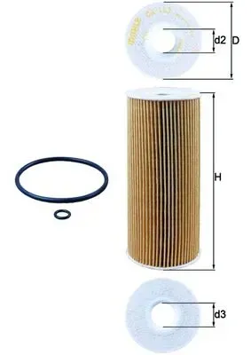 MAHLE Ölfilter ox143d Filtereinsatz 153mm für Ford VW CUPRA