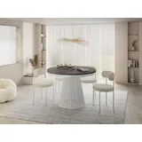 WFL GROUP Esstisch Rund 120 x 76 x 120 cm grau
