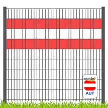 zaunzu Sichtschutz Österreich für Doppelstabmatten Volle Streifenbreite GELOCHT