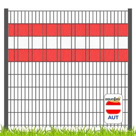 zaunzu Sichtschutz Österreich für Doppelstabmatten Volle Streifenbreite GELOCHT