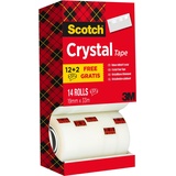 Scotch 12 + 2 GRATIS: Scotch Crystal Klebefilm kristall-klar 19,0 mm x 33,0 m 12 Rollen + GRATIS 2 Rollen