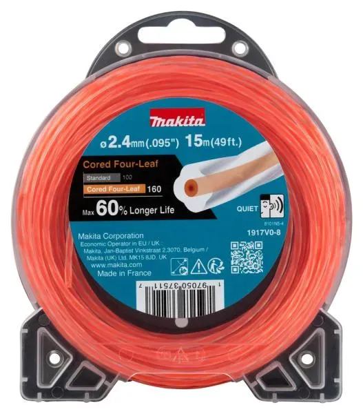 Makita 1917V0-8 Mähfaden Cored Four-Leaf 2,4mm x 15m