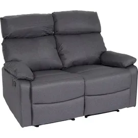 MCW 2er Kinosessel MCW-L93, Relaxsessel Fernsehsessel Sofa, Armlehne Liegefunktion Nosagfederung Stoff/Textil ~ dunkelgrau
